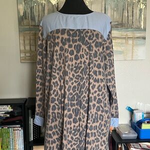 Crazy Train Long Sleeve Leopard Dress